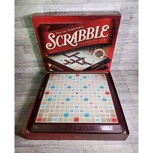 2001 Scrabble Deluxe Edition Turntable Board Game Parker Brothers Vintage y2k